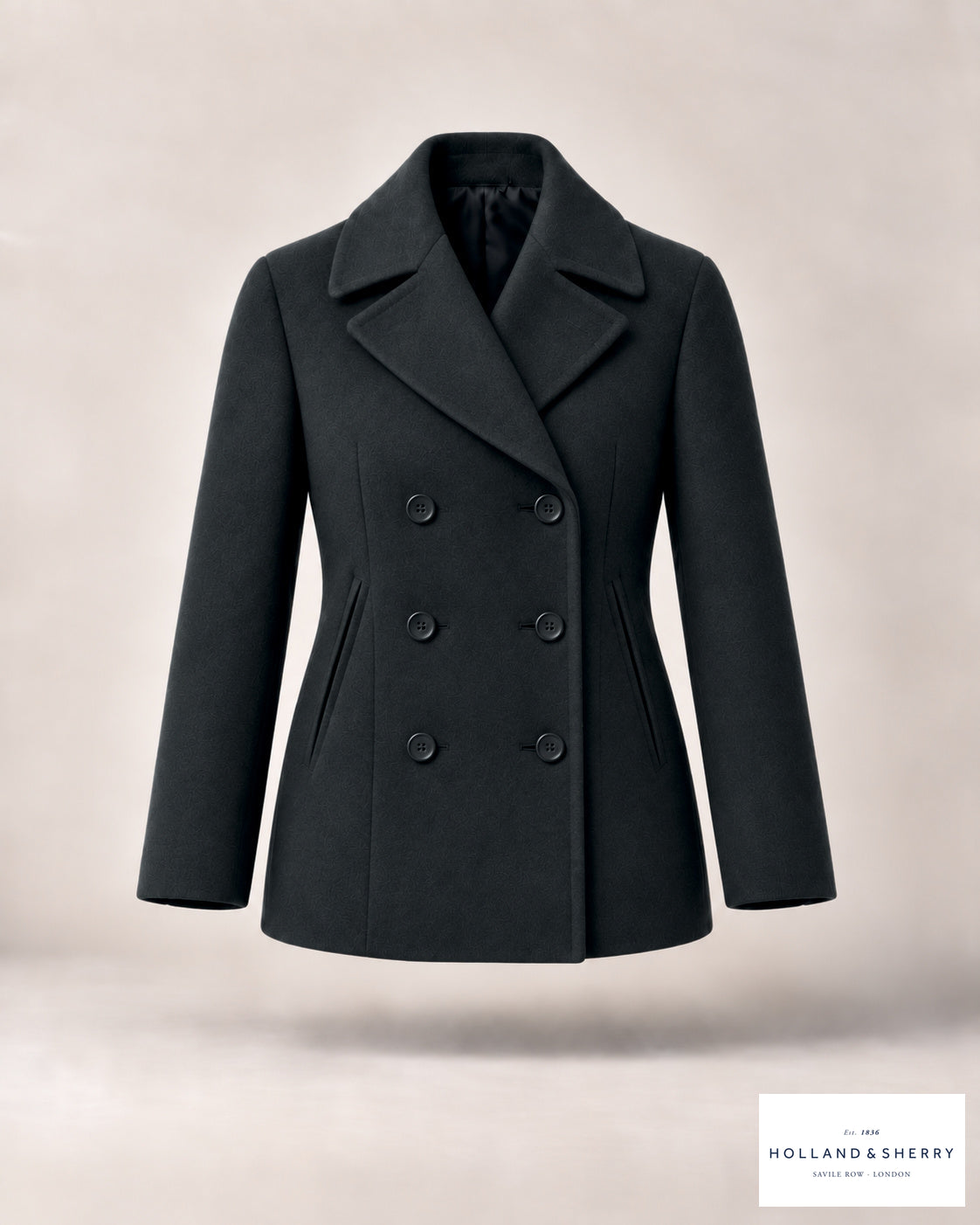 The Peacoat Women, Charcoal, Hip length, Front view.