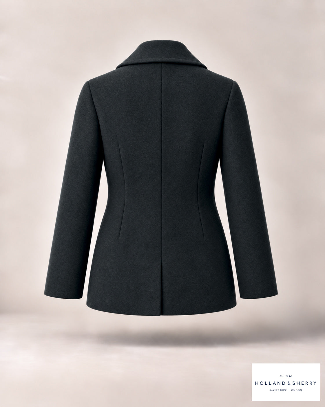 The Peacoat Women, Charcoal, Hip length, Back view.
