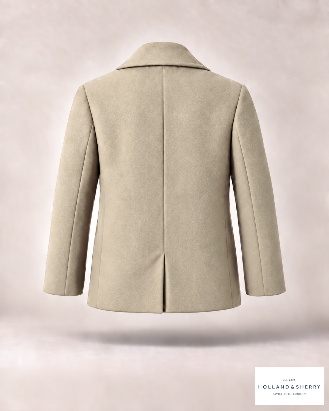The Peacoat Men, Oatmeal, Hip length, Back view.
