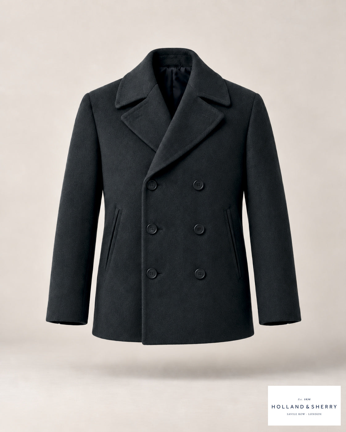 The Peacoat Men, Charcoal, Hip length, Front view.