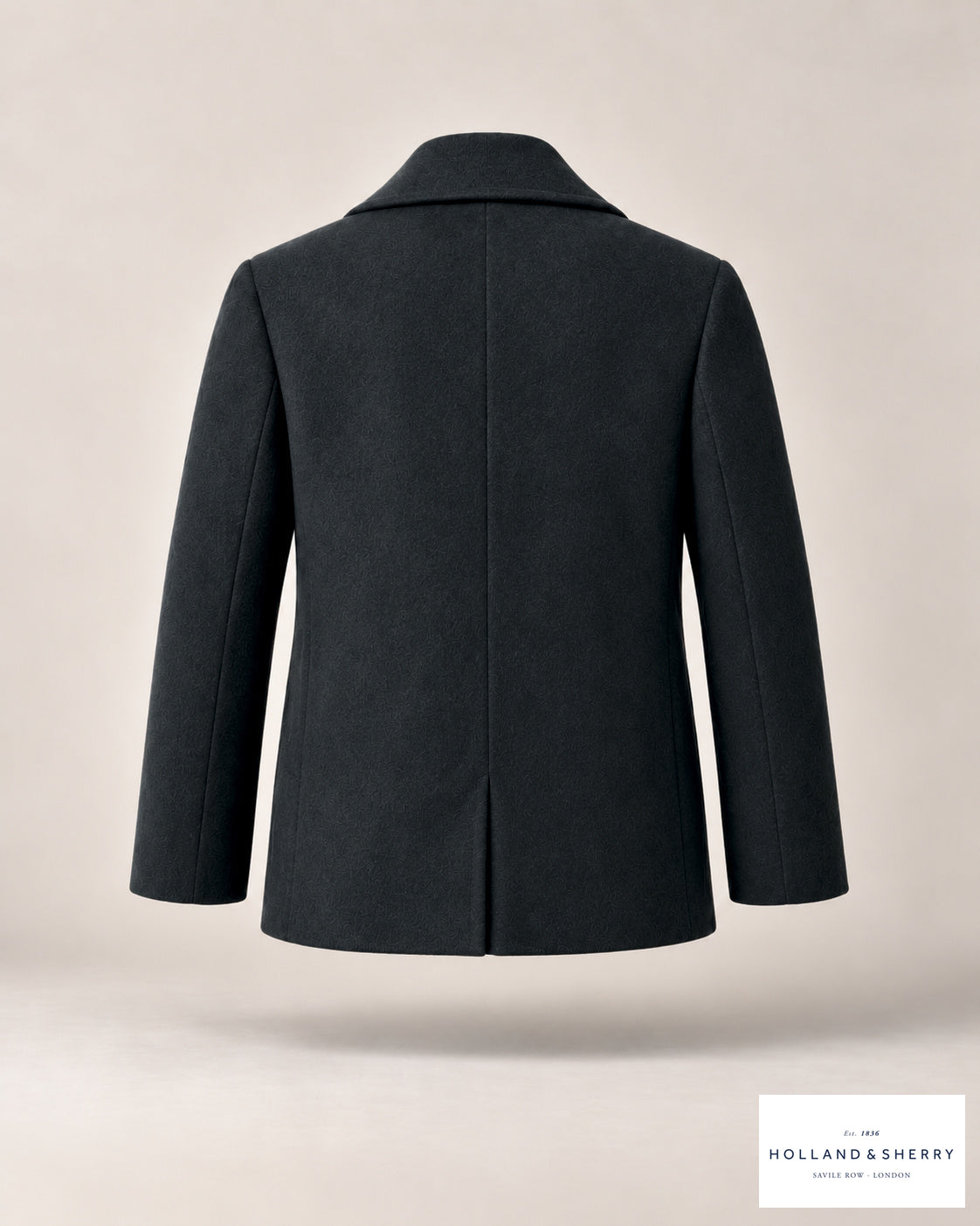 The Peacoat Men, Charcoal, Hip length, Back view.