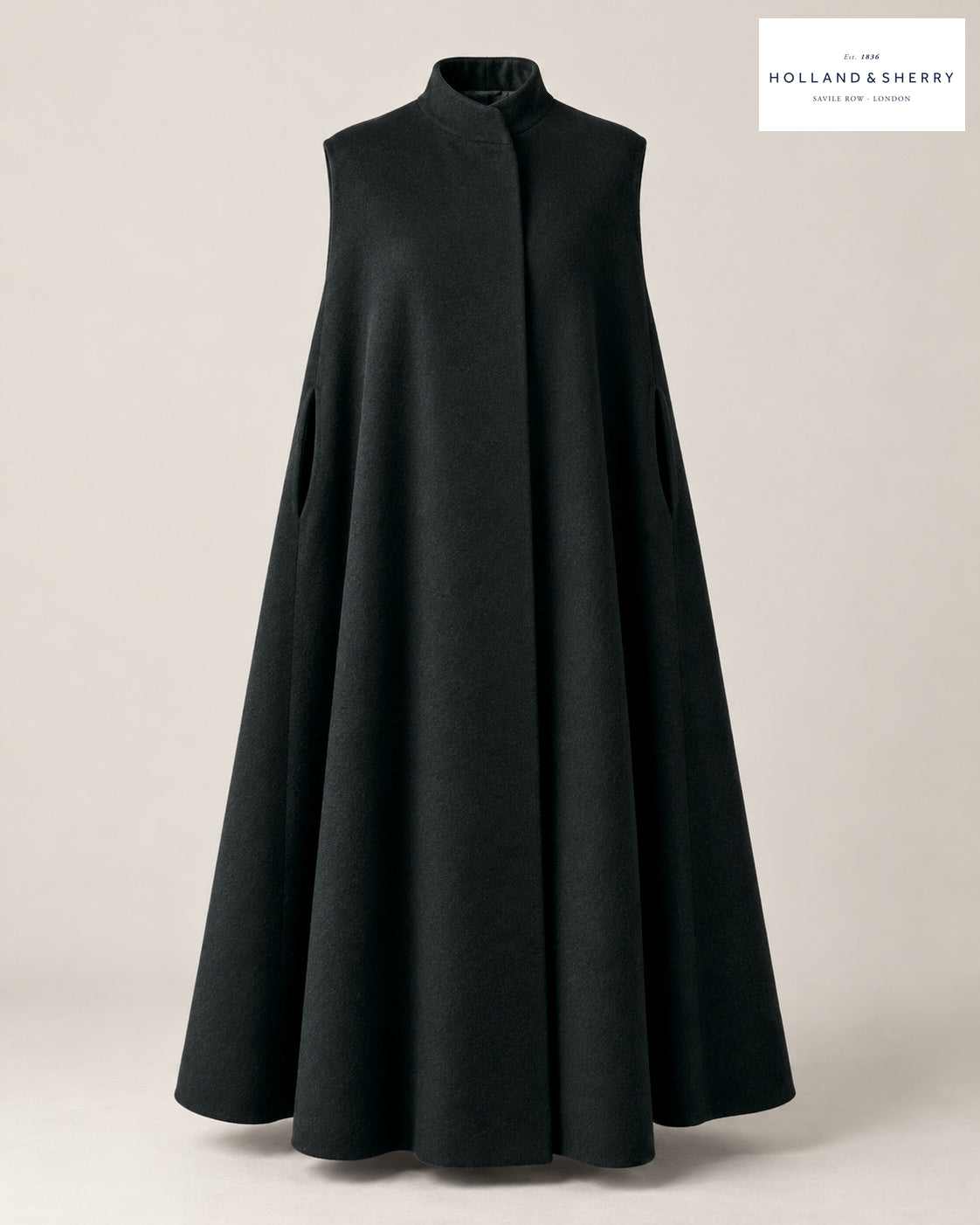 The Cape Women, Black, Calf length, Front view.