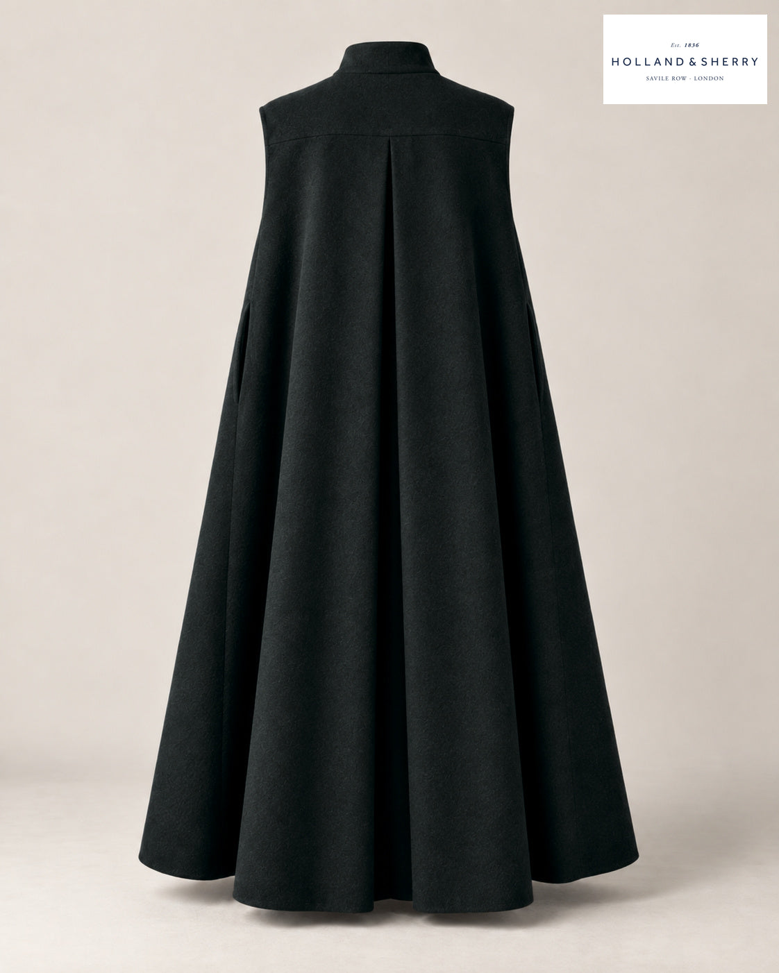 The Cape Women, Black, Calf length, Back view.