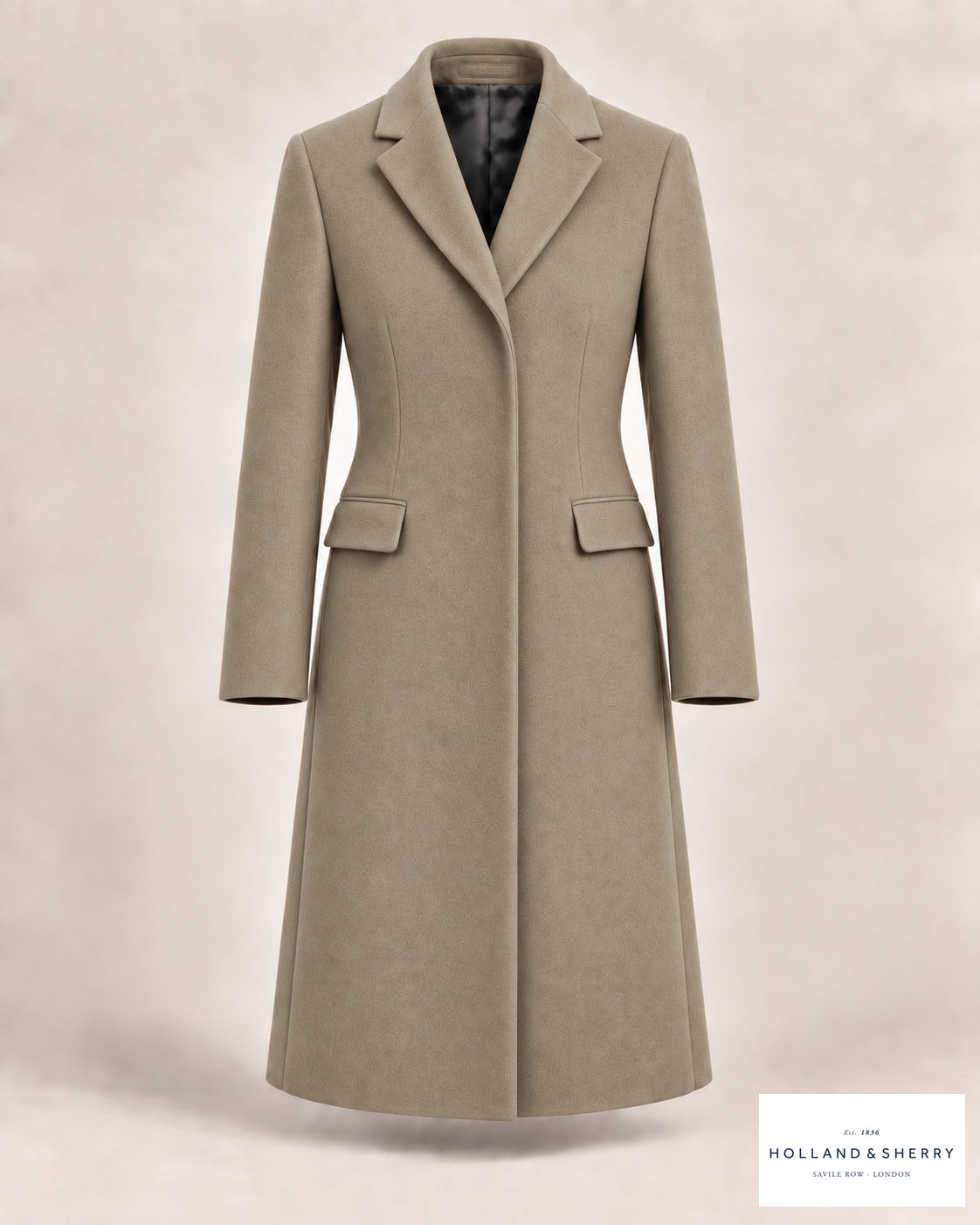 The Chesterfield Women, Light Camel, Calf length, Front view.