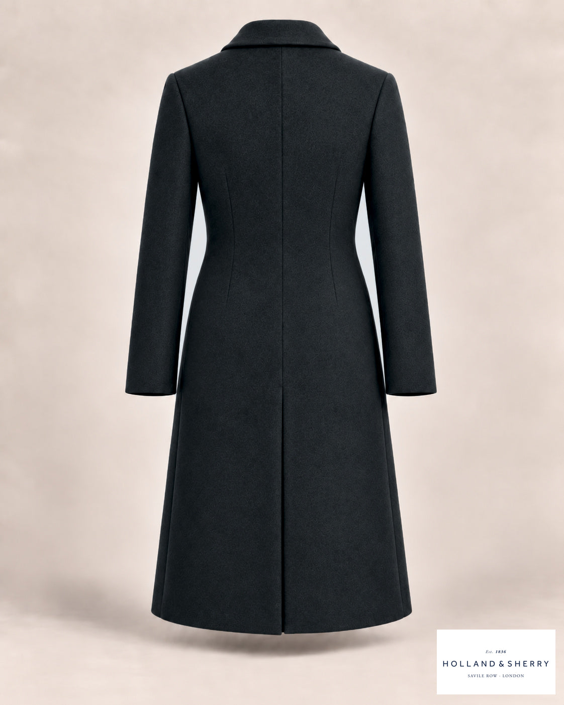 The Chesterfield Women, Charcoal, Calf length, Back view.