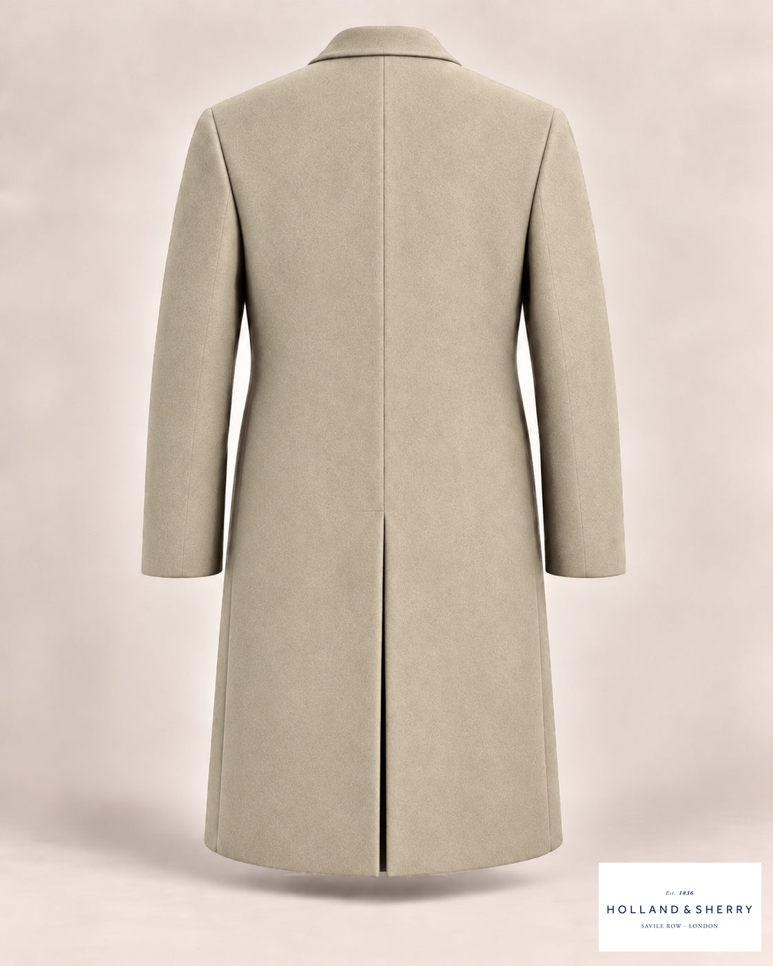 The Chesterfield Men, Oatmeal, Calf length, Back view.