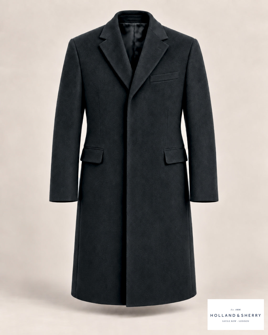 The Chesterfield Men, Charcoal, Calf length, Front view.