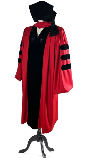 Harvard PhD robe — front view