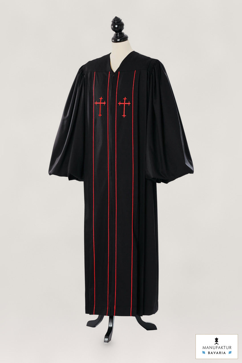 Clerical Pulpit Robe – Royal Regalia – original photograph with fabric logo