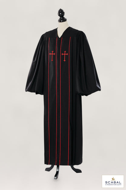 Clerical Pulpit Robe – Capri – original photograph with fabric logo