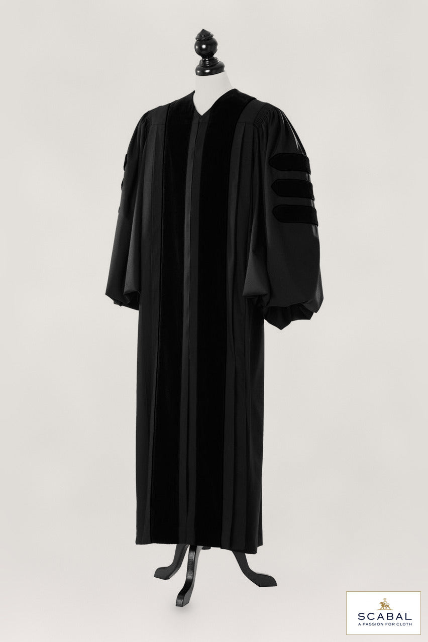 Deluxe Doctoral Academic Gown – Capri – original photograph with fabric logo