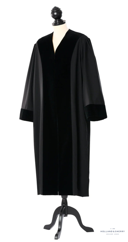 German commercial judge robe – front view with Holland & Sherry cloth house mark