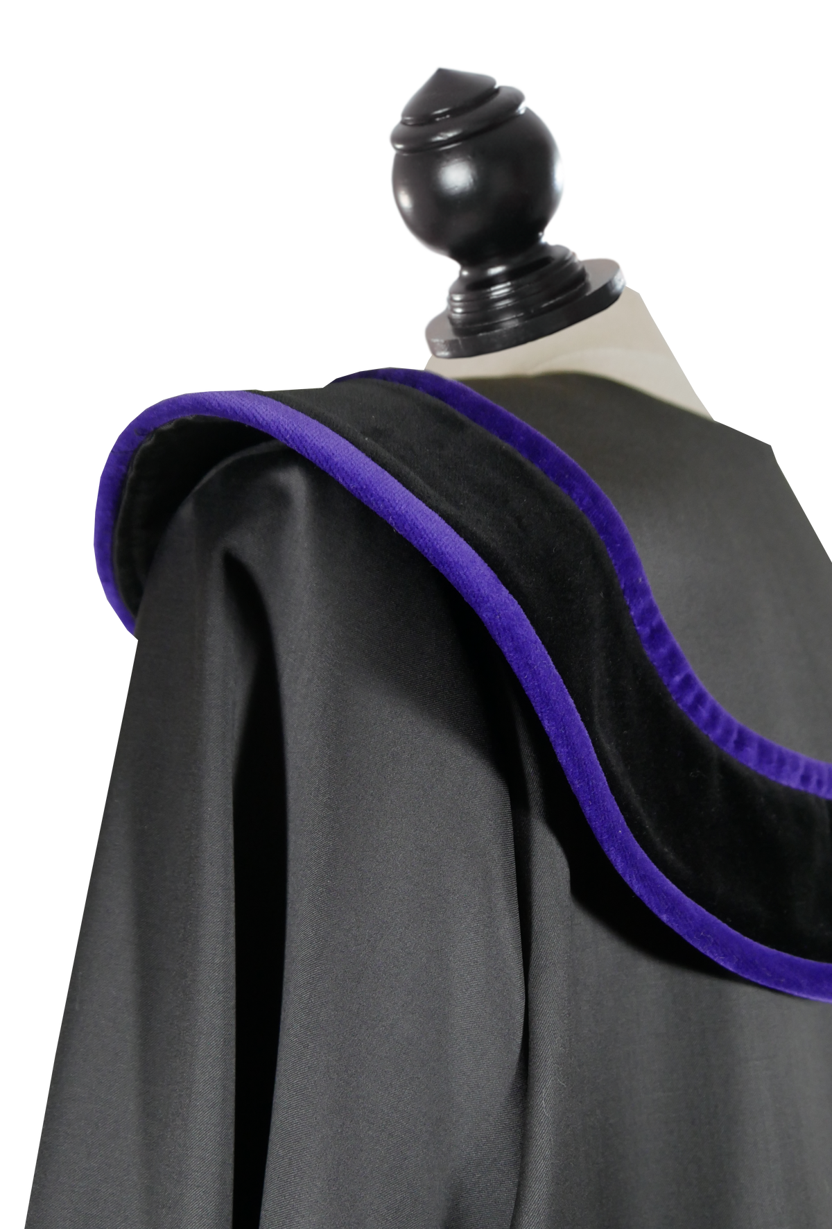 Austrian Judge's Robe with violet velvet trim — Shoulder, close-up
