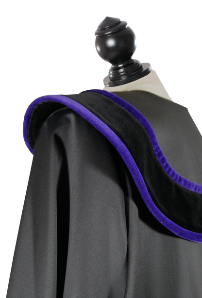 Austrian Judge's Robe with violet velvet trim — Shoulder, close-up
