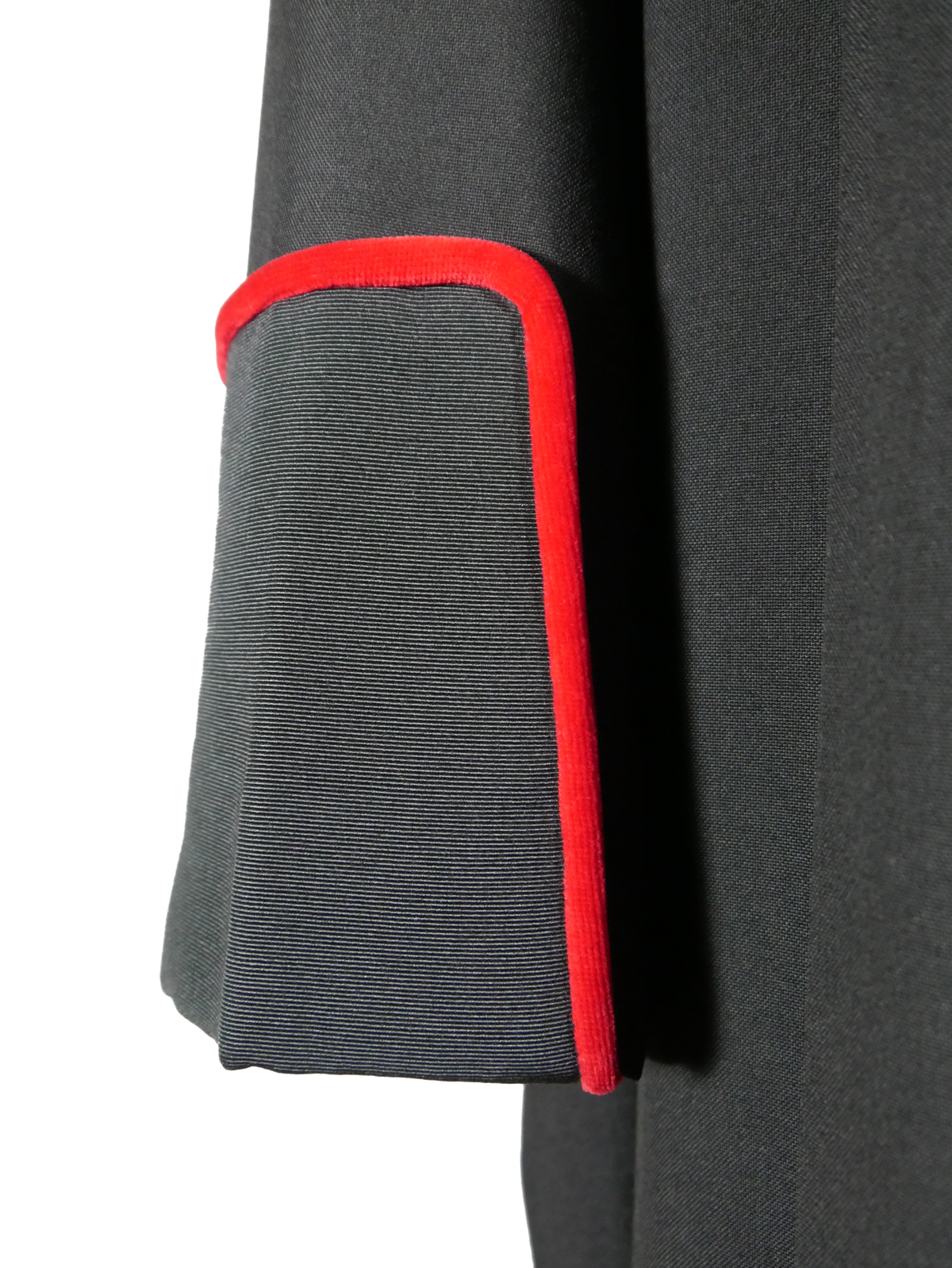 Austrian Public Prosecutor's Robe with red velvet trim — Sleeve with velvet trim, close-up