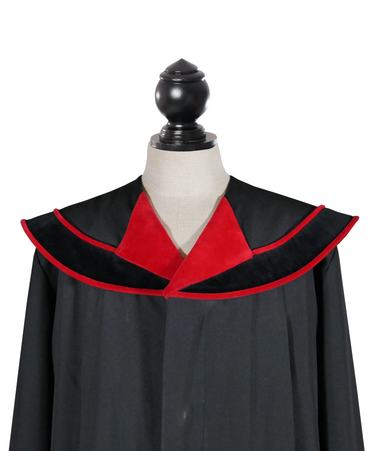 Austrian Public Prosecutor's Robe with red velvet trim — Collar, close-up
