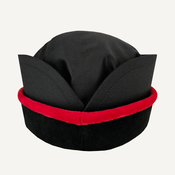 Austrian prosecutor’s beret: black cloth crown with a red velvet band