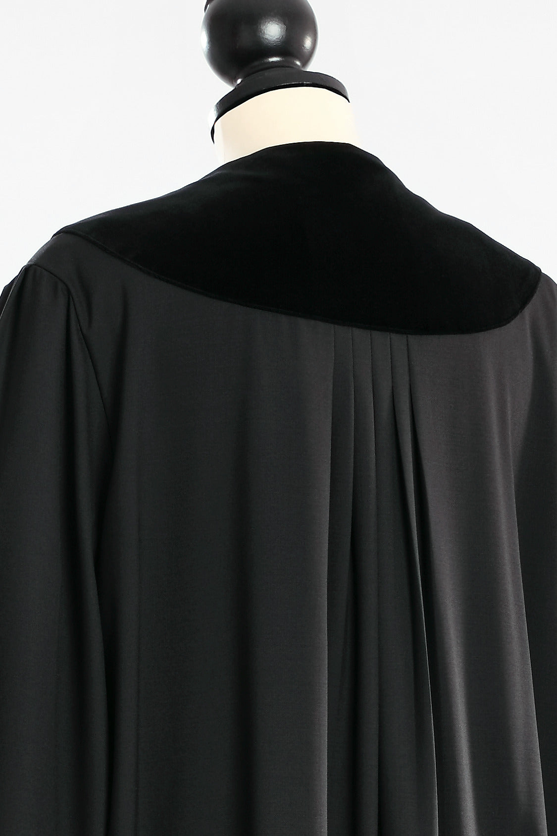German Public Prosecutor's Robe — velvet yoke and back pleats, close-up