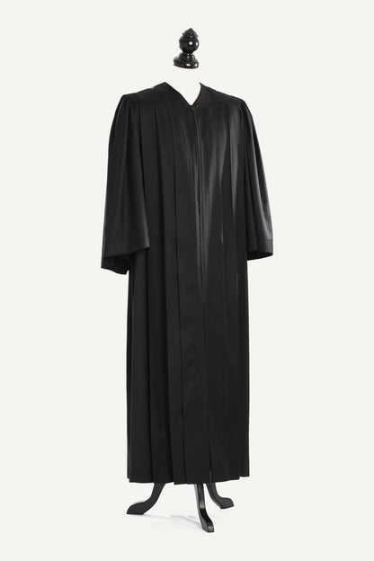 Principal US Judge Robe — front view on bust and stand, studio photograph
