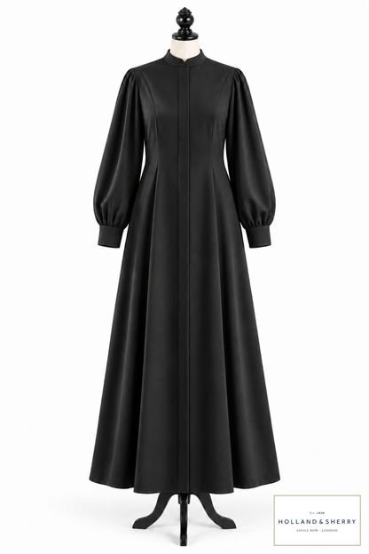Women's preaching robe with shaping seams and a stand collar on a dress form – style visualisation · Royal Mile
