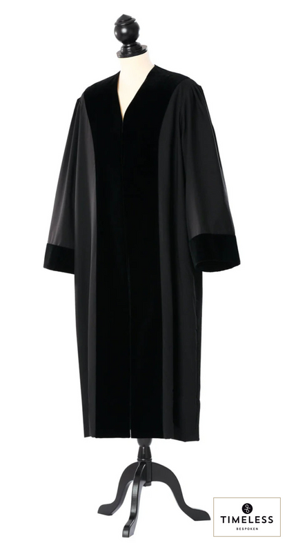 German Public Prosecutor's Robe — Silver Wool / Gold Silk — original photograph with fabric house mark
