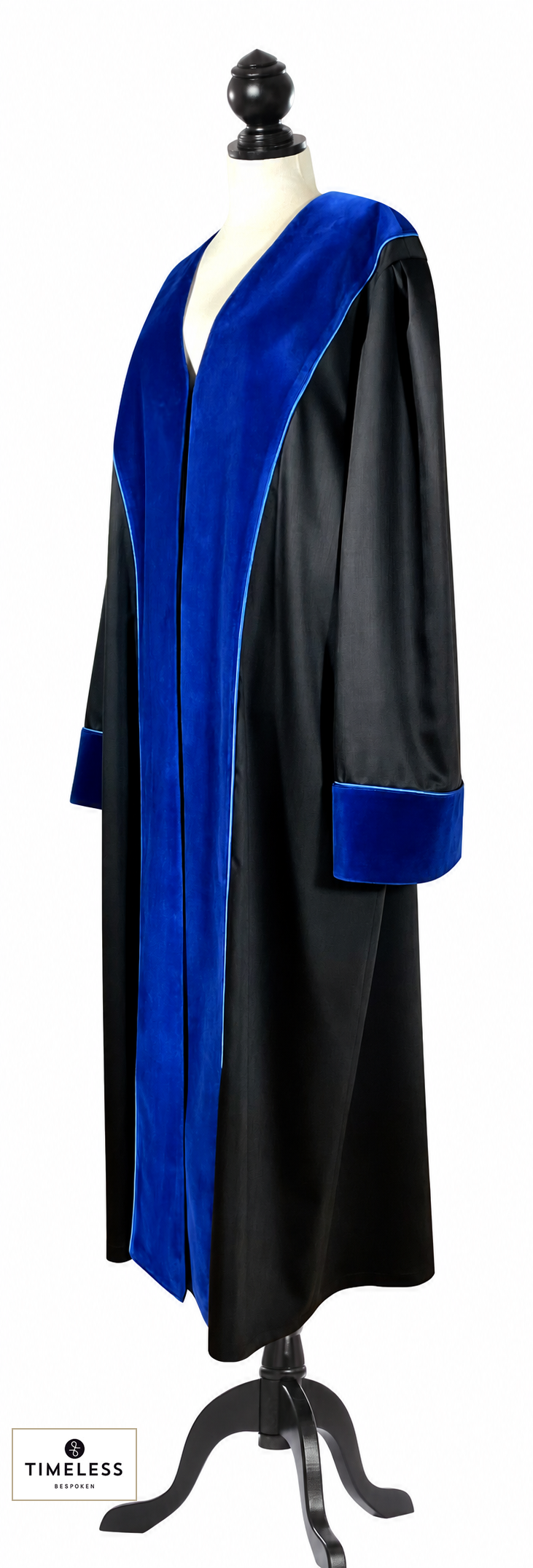 UPC First Instance Robe – Custom Tailored Judicial Robe — Silver Wool / Gold Silk — original photograph with fabric house mark
