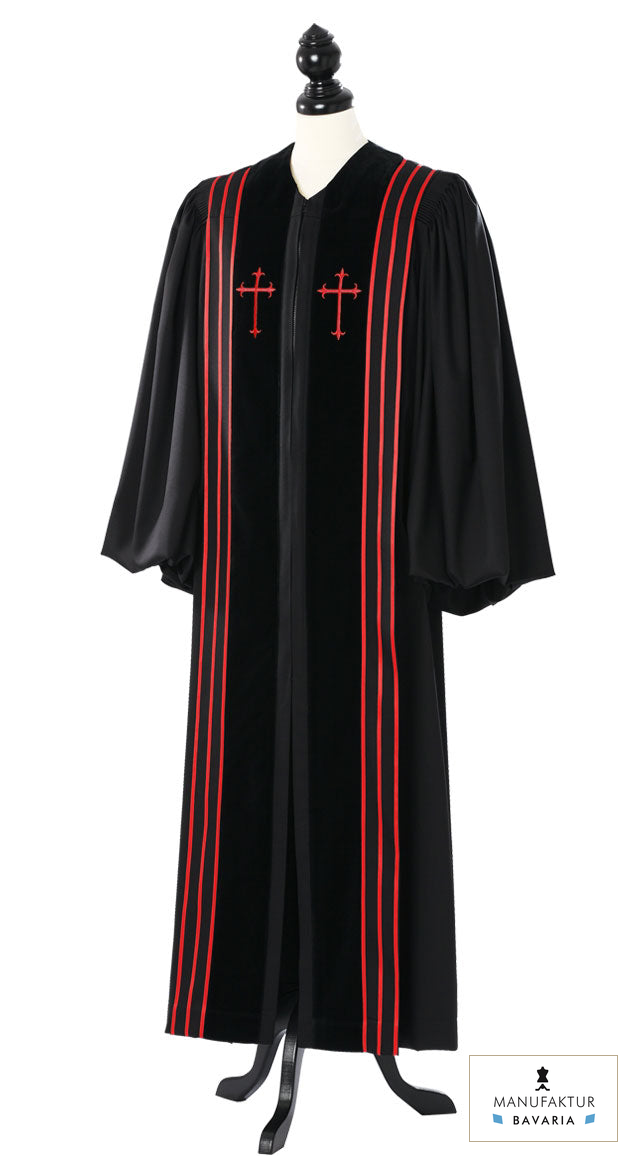 Bishop Clergy Robe – Royal Regalia – original photograph with fabric logo