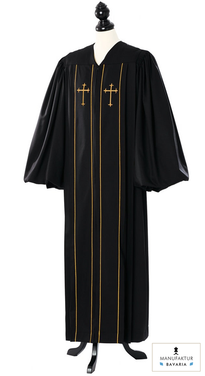Custom Cleric Clergy Gold Robe – Royal Regalia – original photograph with fabric logo