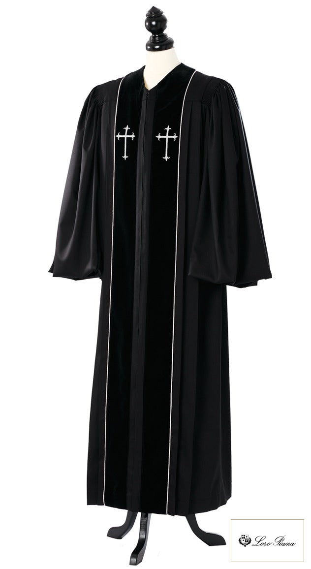 Custom John Wesley Clergy Robe – Summer Tasmanian – original photograph with fabric logo
