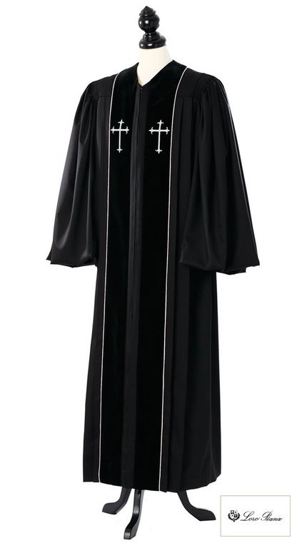 Custom John Wesley Clergy Robe – Summer Tasmanian – original photograph with fabric logo