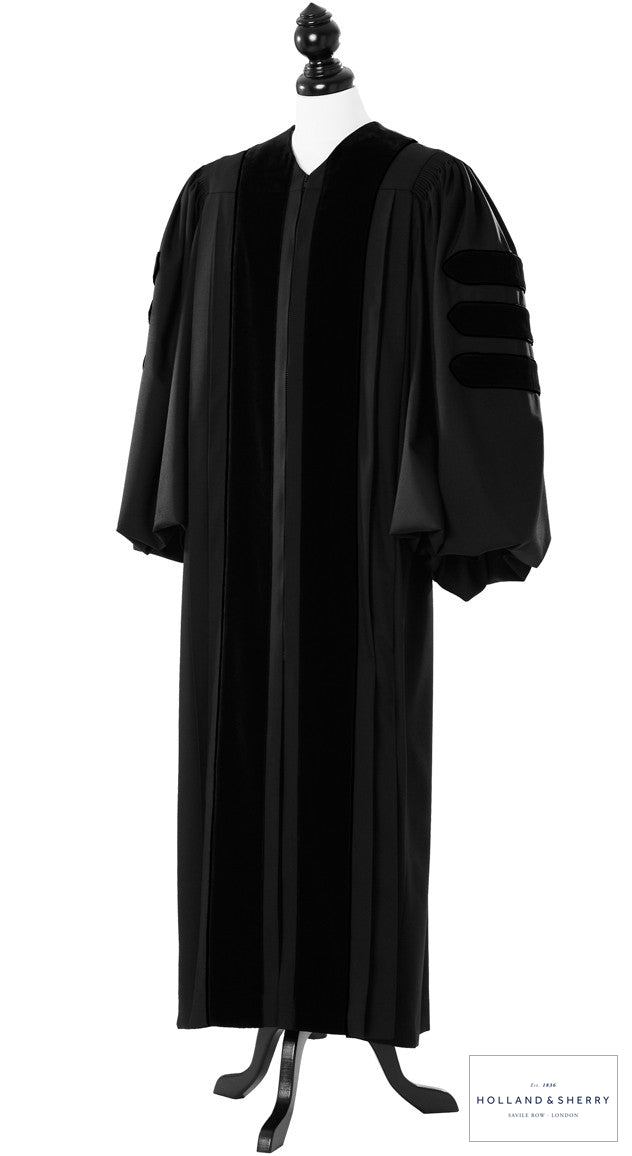 Deluxe Black Clergy Robe – Royal Mile – original photograph with fabric logo