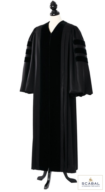 Doctoral Pulpit Robe – Capri Cool Wool – original photograph with fabric logo