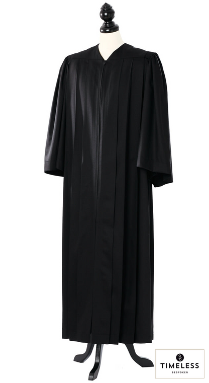 Principal US Judge Robe – Silver Wool / Gold Silk – original photograph with fabric logo