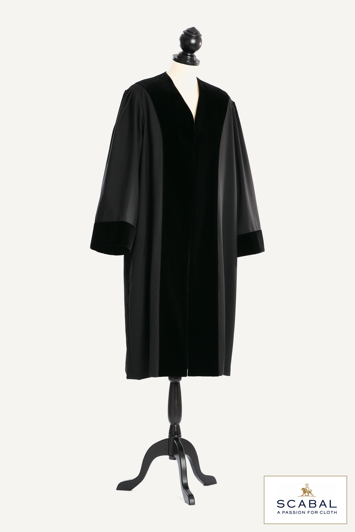 German Public Prosecutor's Robe — Capri Cool Wool — studio photograph with fabric house mark