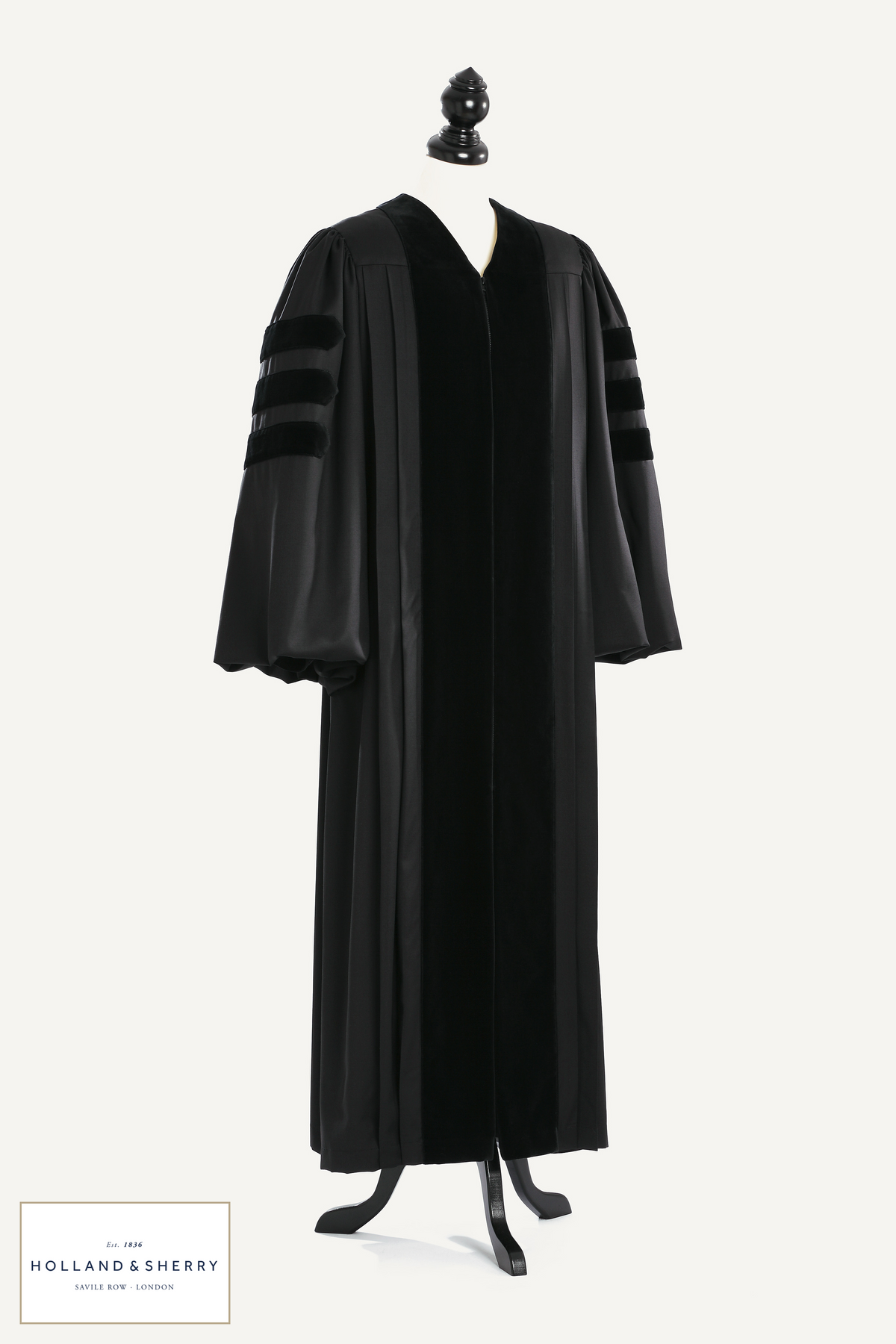 Doctoral Pulpit Robe — Royal Mile — studio photograph with fabric house mark