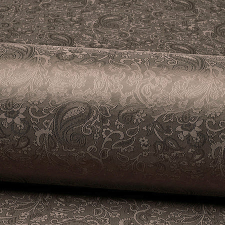 Viscose lining with paisley pattern in umber