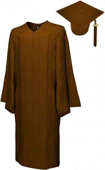 MATTE BROWN CAP & GOWN TECHNICAL & VOCATIONAL GRADUATION SET