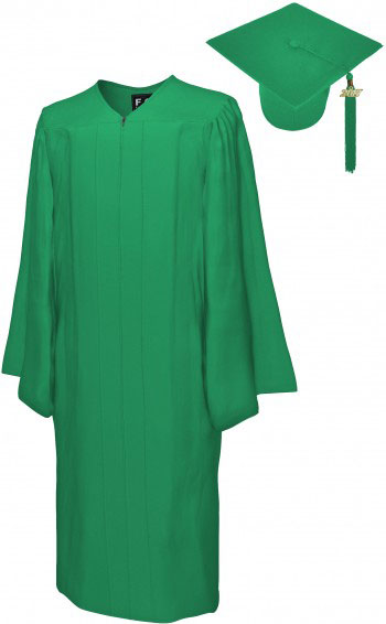MATTE EMERALD GREEN CAP AND GOWN
