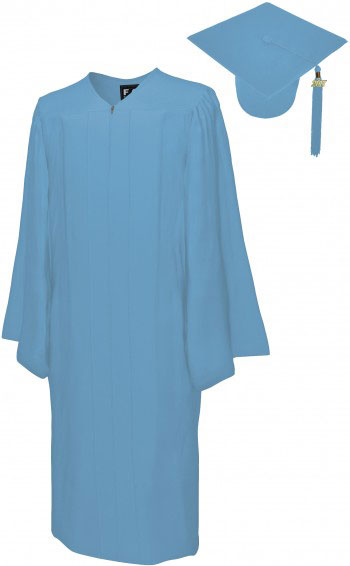 MATTE SKY BLUE CAP & GOWN ELEMENTARY SCHOOL GRADUATION SET