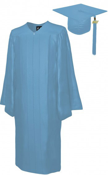 SHINY SKY BLUE CAP & GOWN TECHNICAL & VOCATIONAL GRADUATION SET