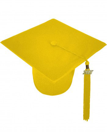 MATTE YELLOW GOLD CAP & GOWN MIDDLE SCHOOL JUNIOR HIGH GRADUATION SET