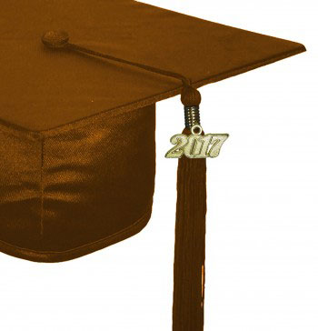 SHINY BROWN CAP & GOWN HIGH SCHOOL GRADUATION SET