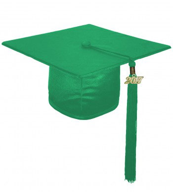 SHINY EMERALD GREEN CAP & GOWN HIGH SCHOOL GRADUATION SET