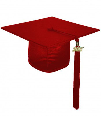 SHINY MAROON RED CAP & GOWN BACHELOR GRADUATION SET