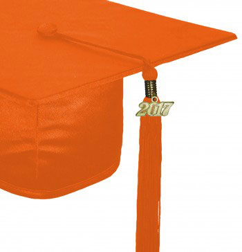 SHINY ORANGE CAP AND GOWN