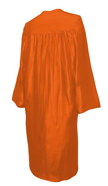 SHINY ORANGE CAP & GOWN HIGH SCHOOL GRADUATION SET