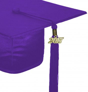 SHINY PURPLE CAP & GOWN MIDDLE SCHOOL JUNIOR HIGH GRADUATION SET