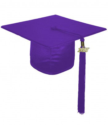 SHINY PURPLE CAP & GOWN MIDDLE SCHOOL JUNIOR HIGH GRADUATION SET