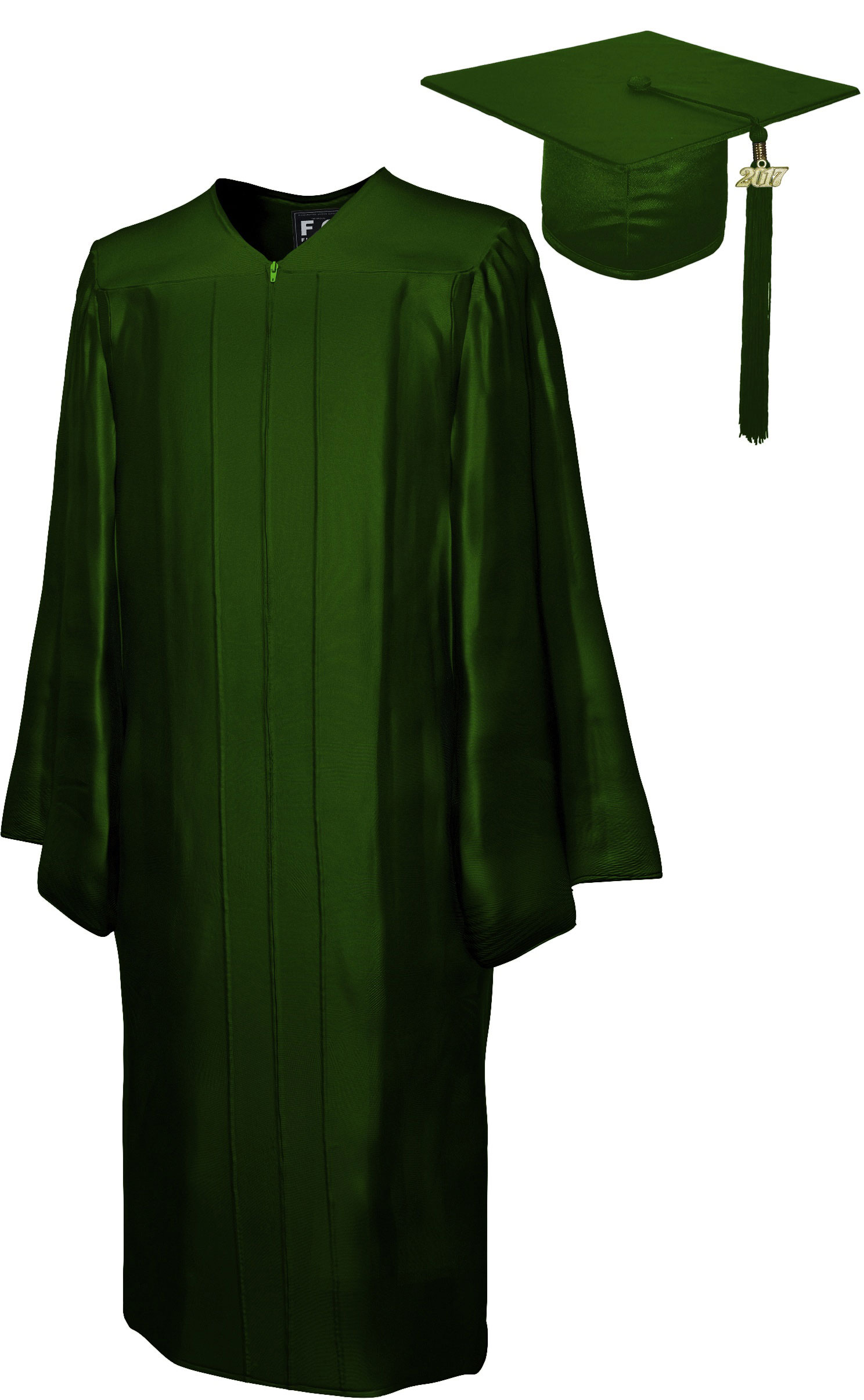 SHINY FOREST GREEN CAP AND GOWN-rs4251465611119